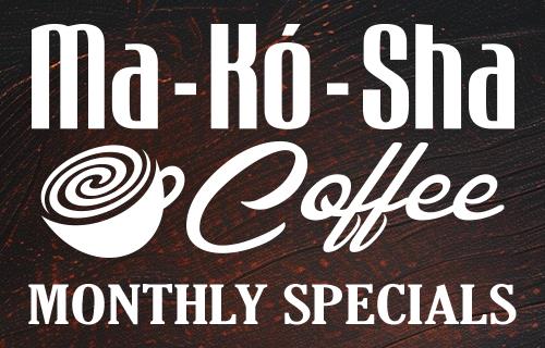 Ma Ko Sha Coffee Logo + monthly specials